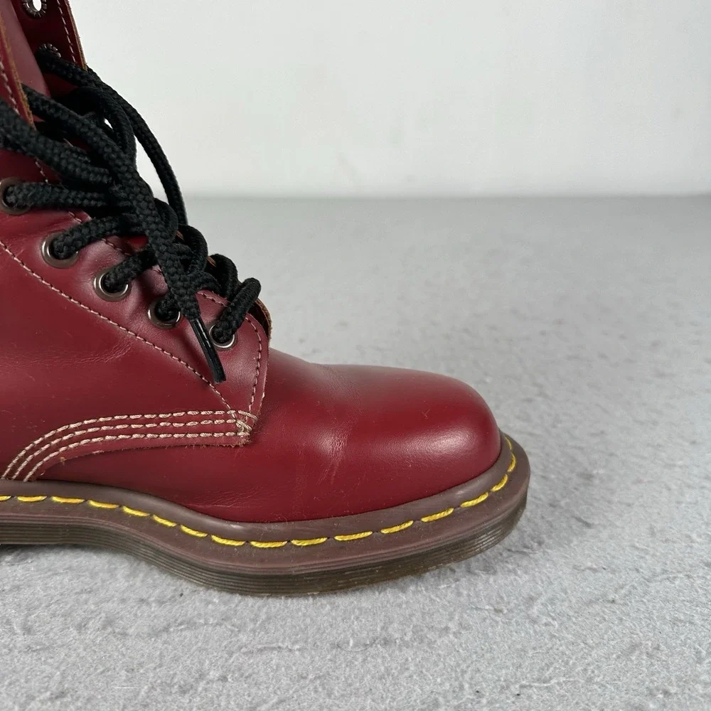 Doc Martens Boots Mens 6 Womens 7 UK 5 Made In England 1460 Oxblood 8‎ Eye MIE